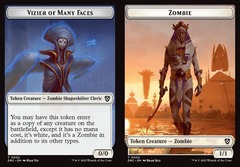 Vizier of Many Faces (0002) // Zombie (0003) Double-Sided Token